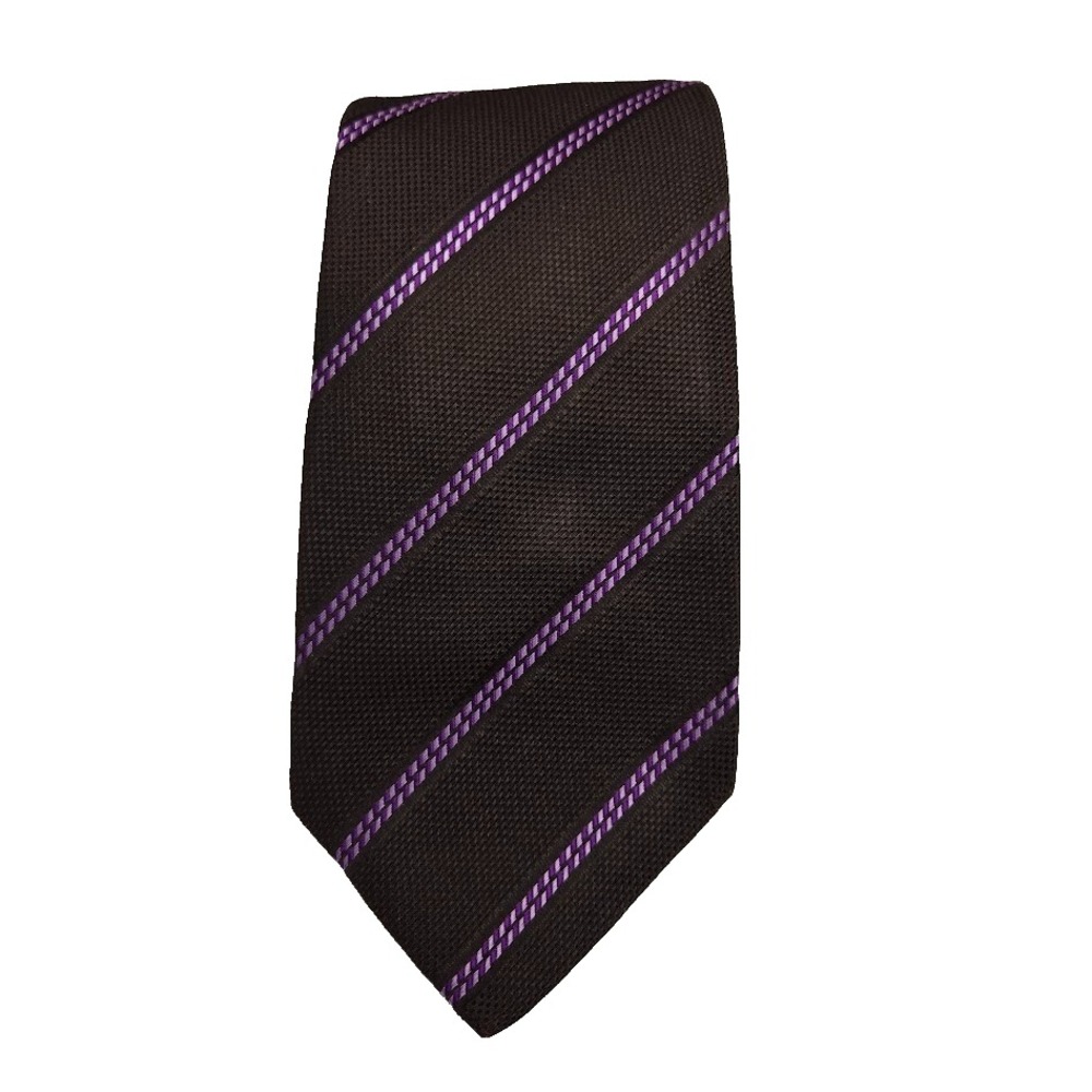 Isaia Brown and Purple Striped Tie